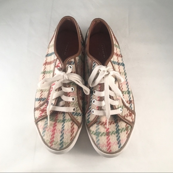 Coach Tattersall Wool Sneakers - Picture 1 of 8
